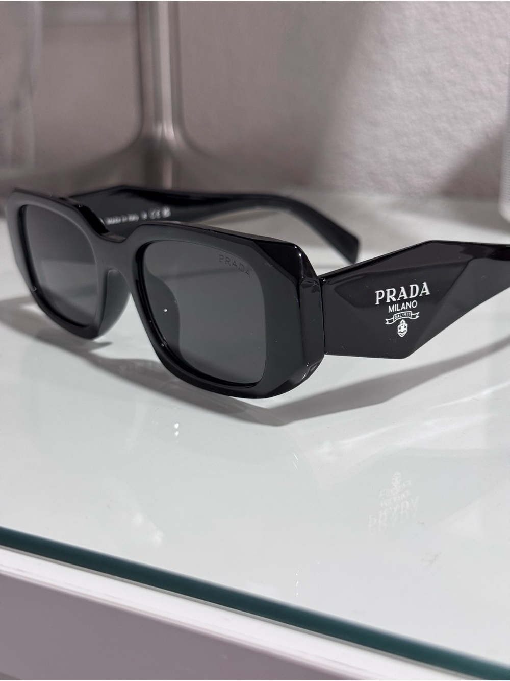 Men's Black Rectangular Sunglasses